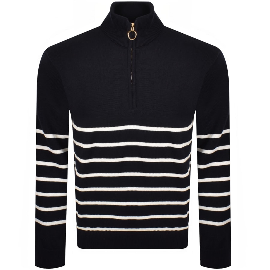 Image number 2 for Paul And Shark Moon Badge Knit Jumper Navy