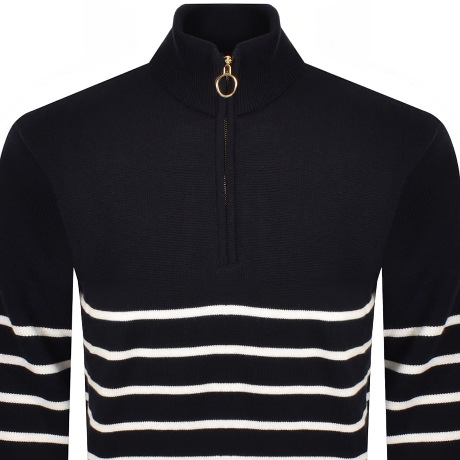 Image number 3 for Paul And Shark Moon Badge Knit Jumper Navy