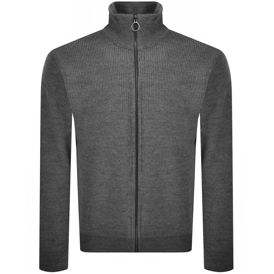 Image number 2 for Paul And Shark Moon Badge Knit Jumper Grey