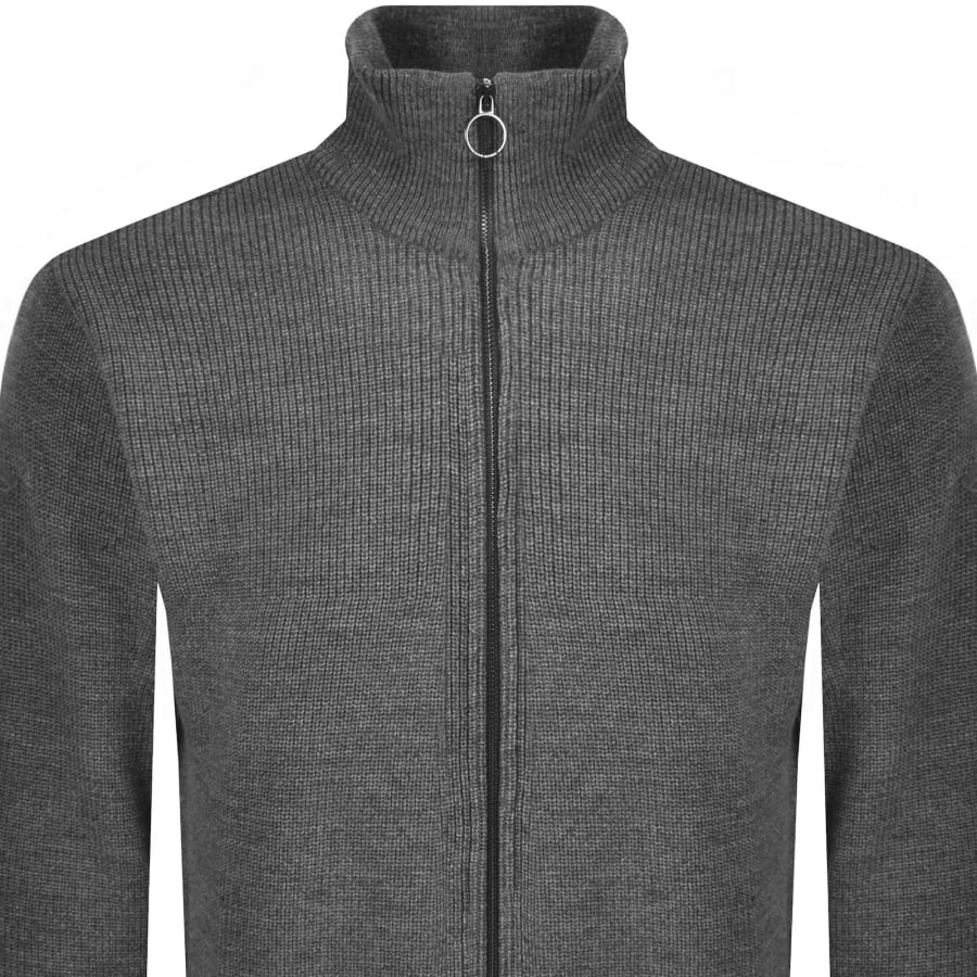 Image number 3 for Paul And Shark Moon Badge Knit Jumper Grey