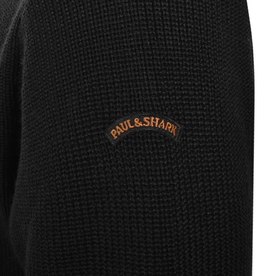 Image number 4 for Paul And Shark Moon Badge Knit Jumper Black