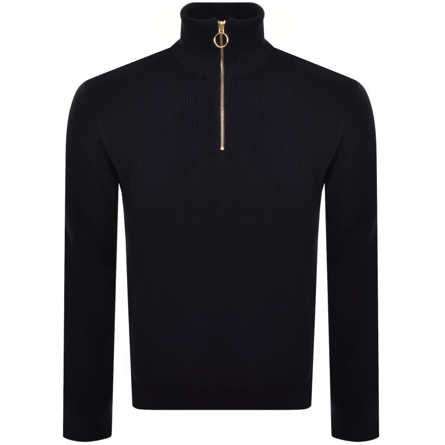 Image number 2 for Paul And Shark Moon Badge Knit Jumper Navy