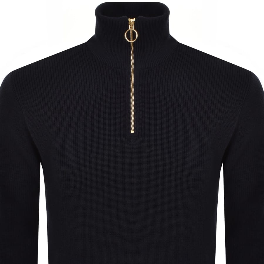 Image number 3 for Paul And Shark Moon Badge Knit Jumper Navy