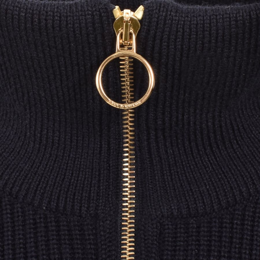 Image number 5 for Paul And Shark Moon Badge Knit Jumper Navy