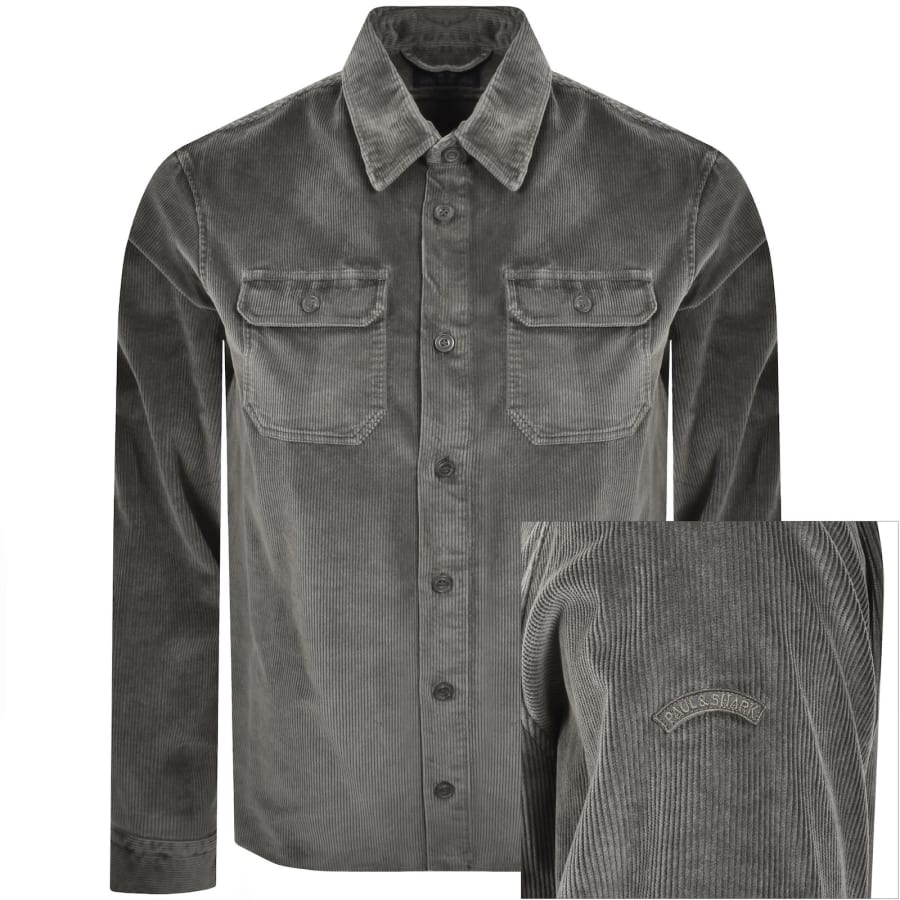 Image number 1 for Paul And Shark Corduroy Overshirt Grey