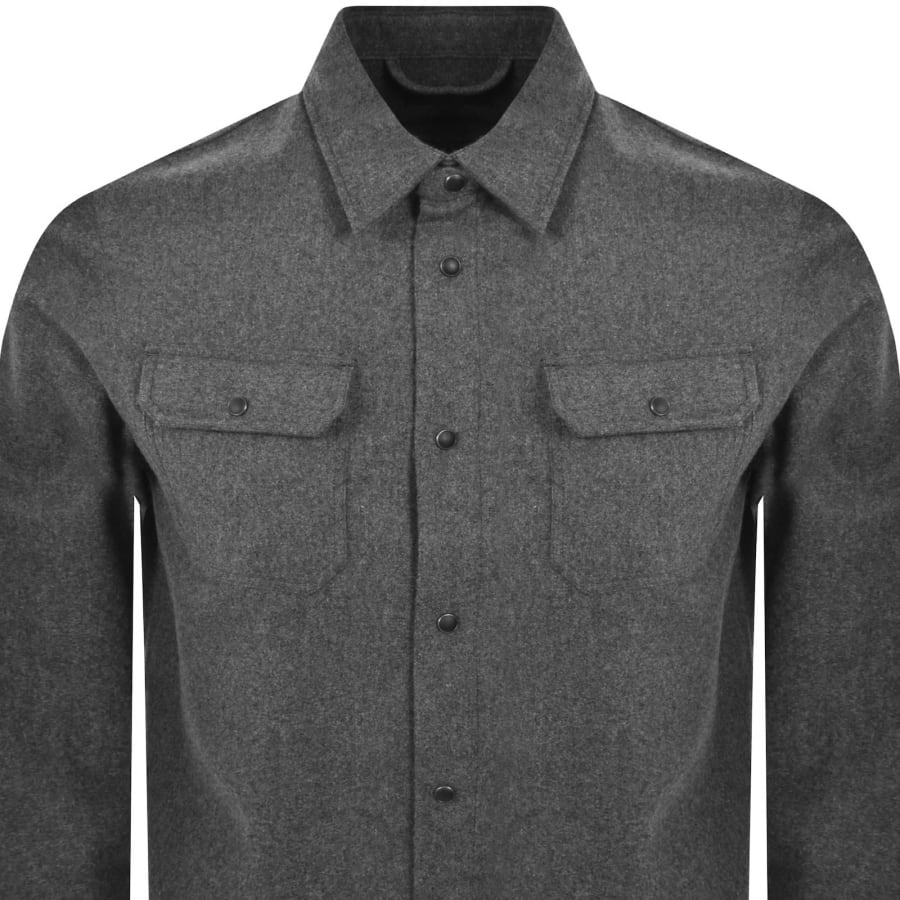 Image number 2 for Paul And Shark Blended Wool Overshirt Grey