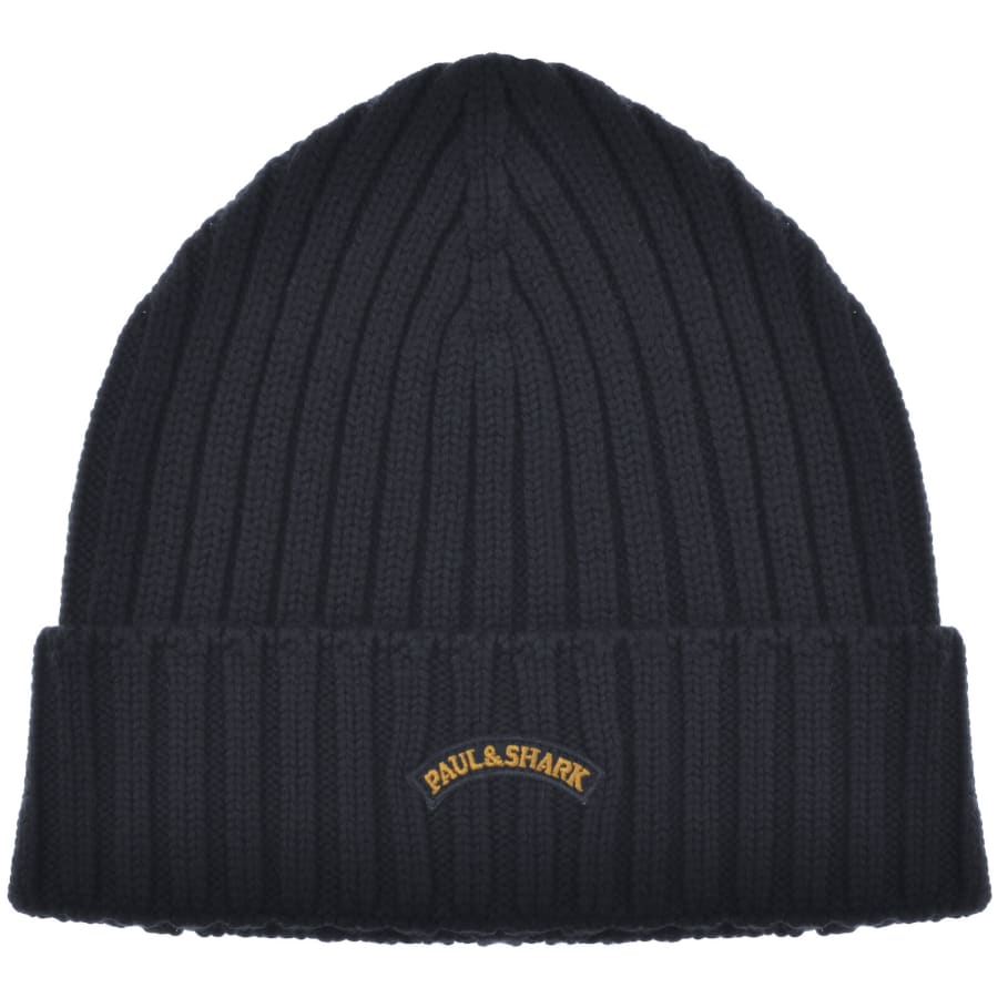 Image number 1 for Paul And Shark Wool Beanie Hat Navy