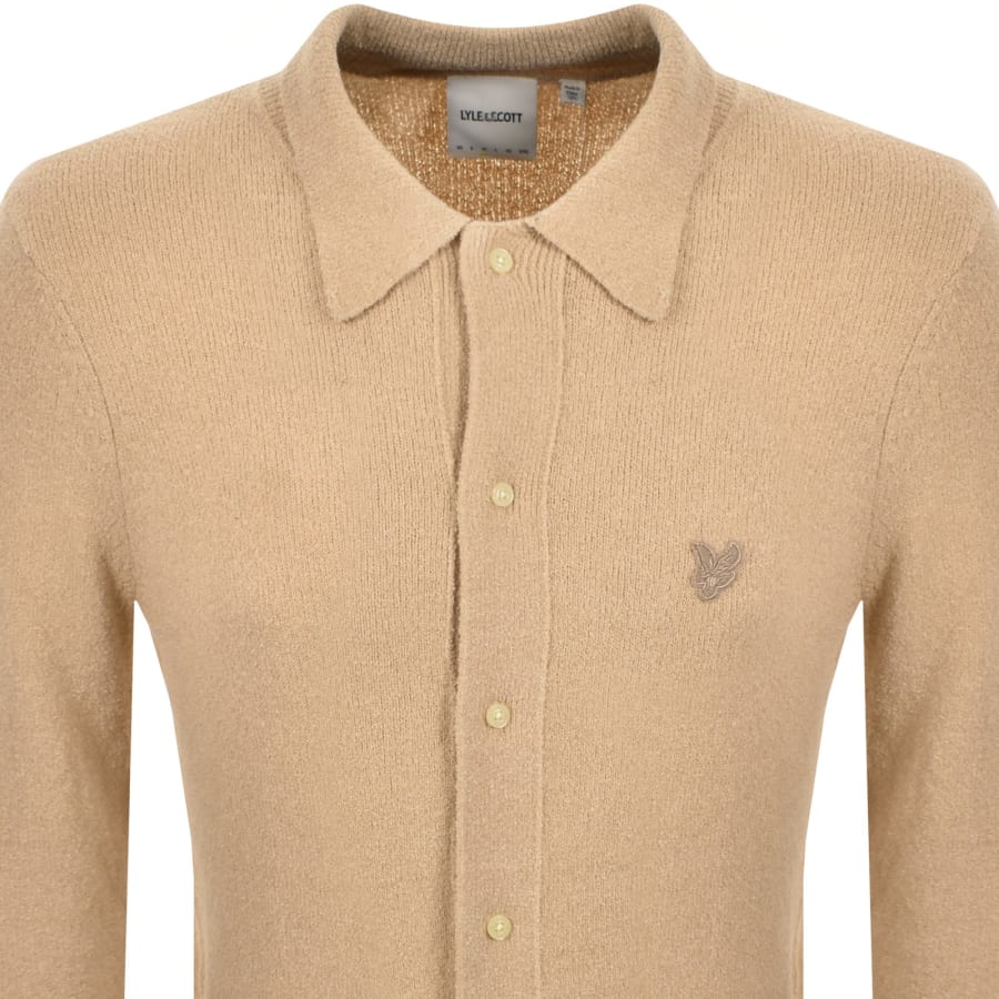 Image number 2 for Lyle And Scott Knit Cardigan Beige