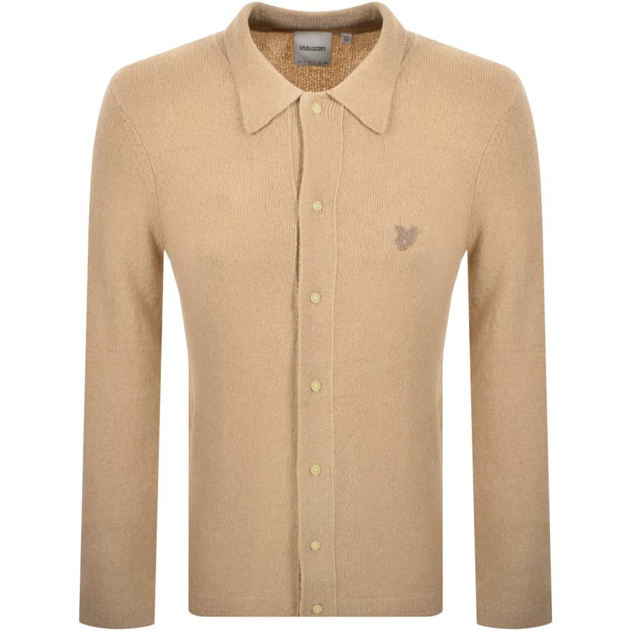 Image number 1 for Lyle And Scott Knit Cardigan Beige