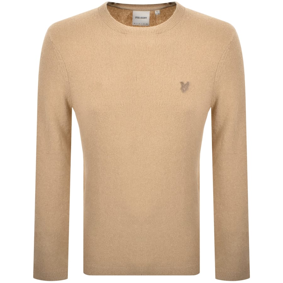Image number 1 for Lyle And Scott Textured Knit Jumper Beige