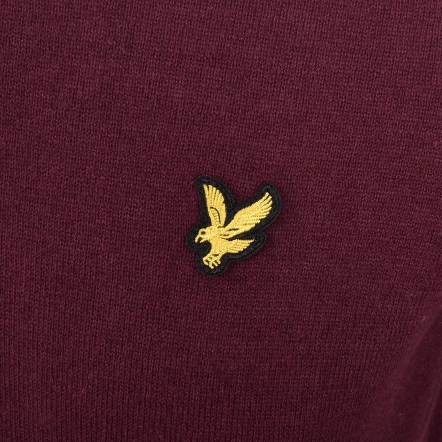 Image number 3 for Lyle And Scott Cotton Merino Jumper Burgundy