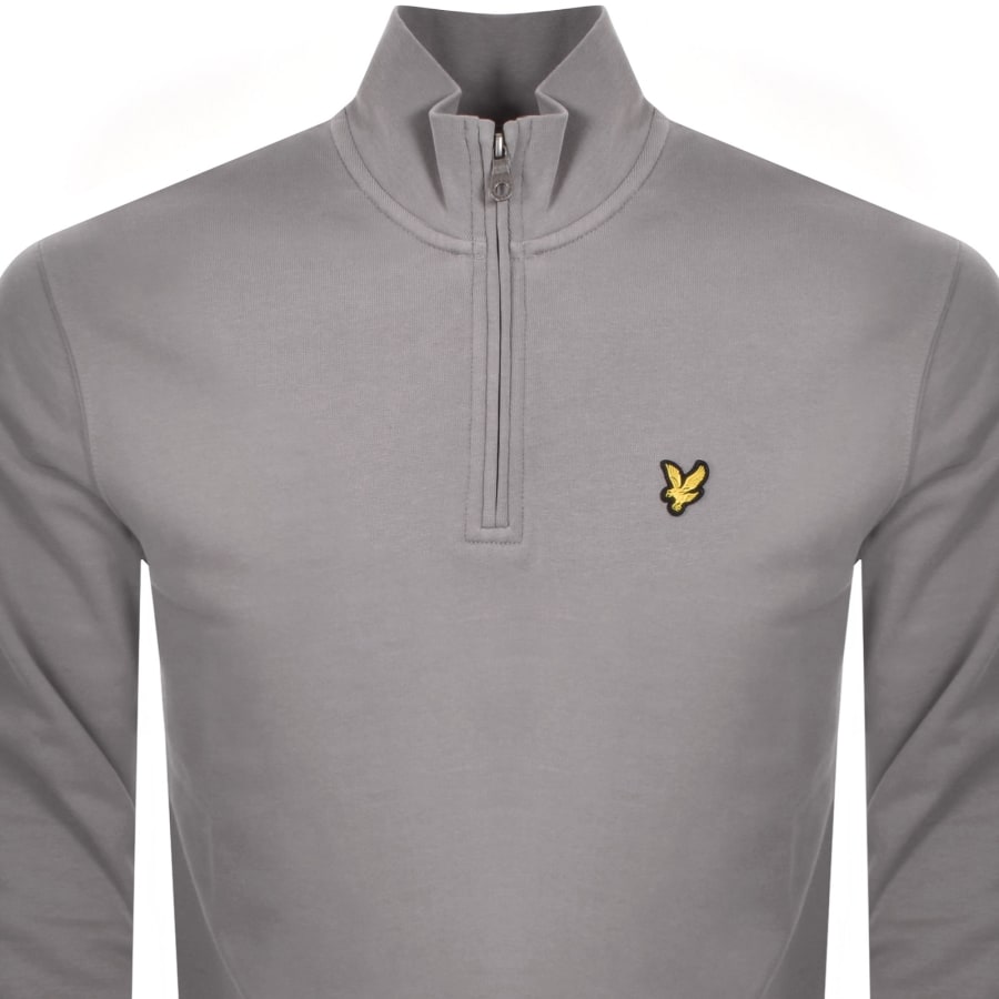 Image number 2 for Lyle And Scott Quarter Zip Sweatshirt Grey