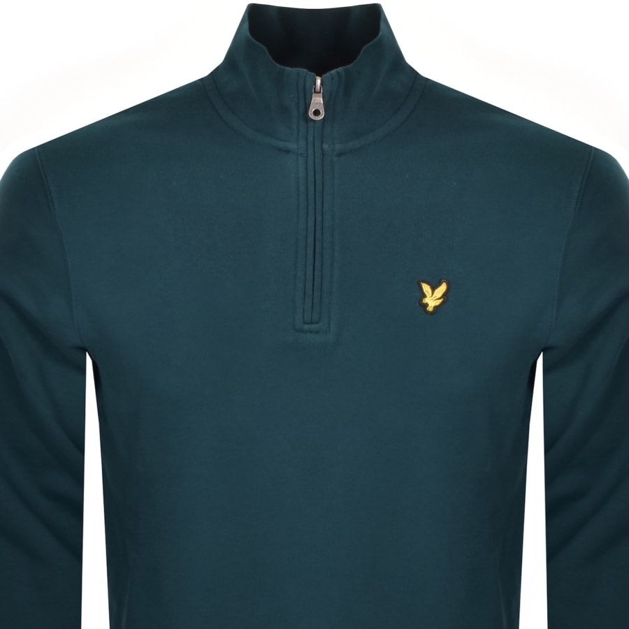 Image number 2 for Lyle And Scott Quarter Zip Sweatshirt Blue