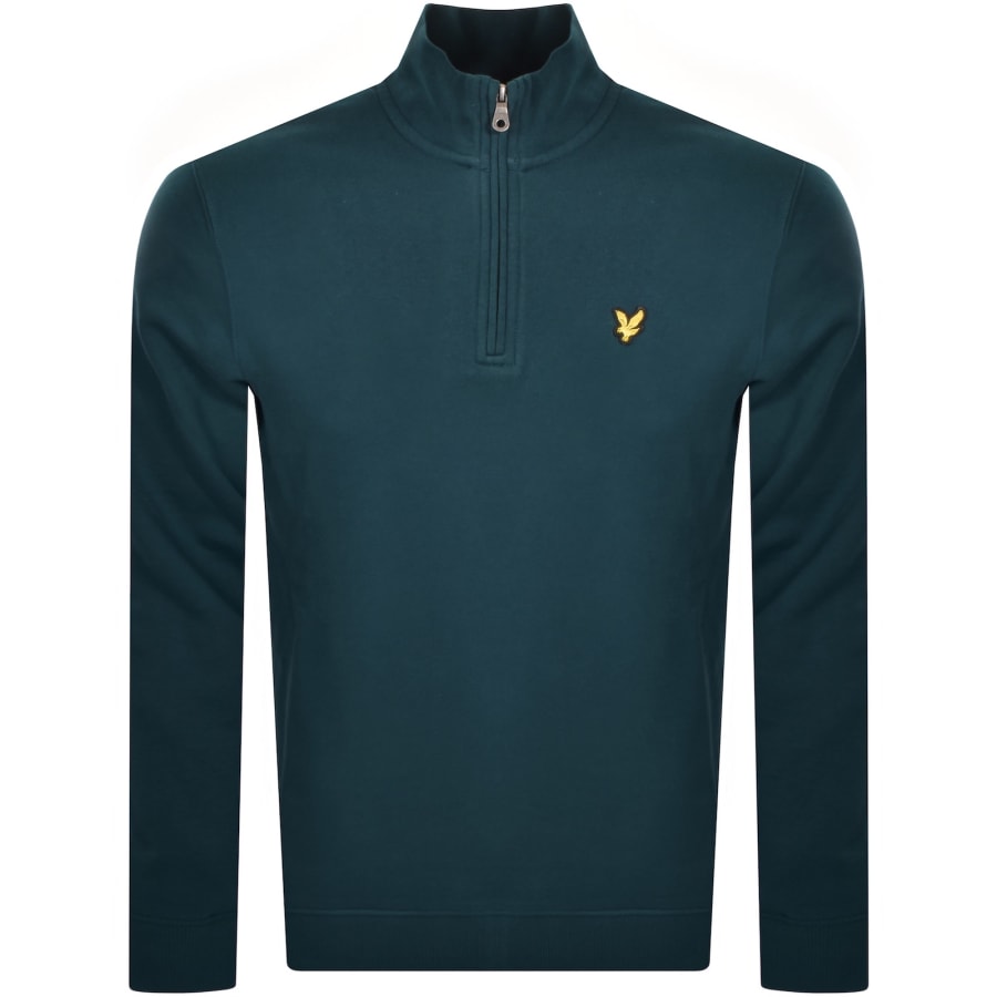 Image number 1 for Lyle And Scott Quarter Zip Sweatshirt Blue