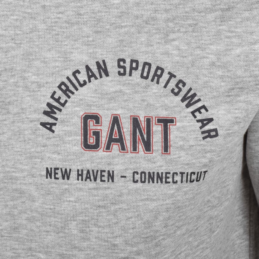 Image number 3 for Gant Graphic Half Zip Sweatshirt Grey