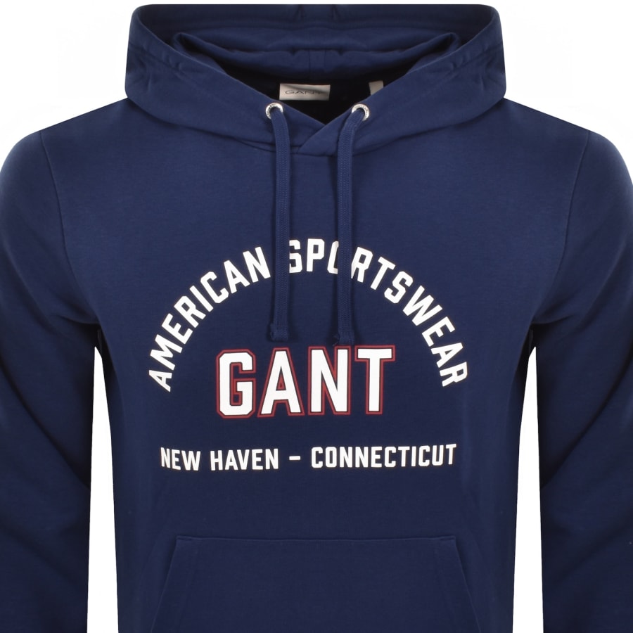 Image number 2 for Gant Graphic Regular Fit Hoodie Blue
