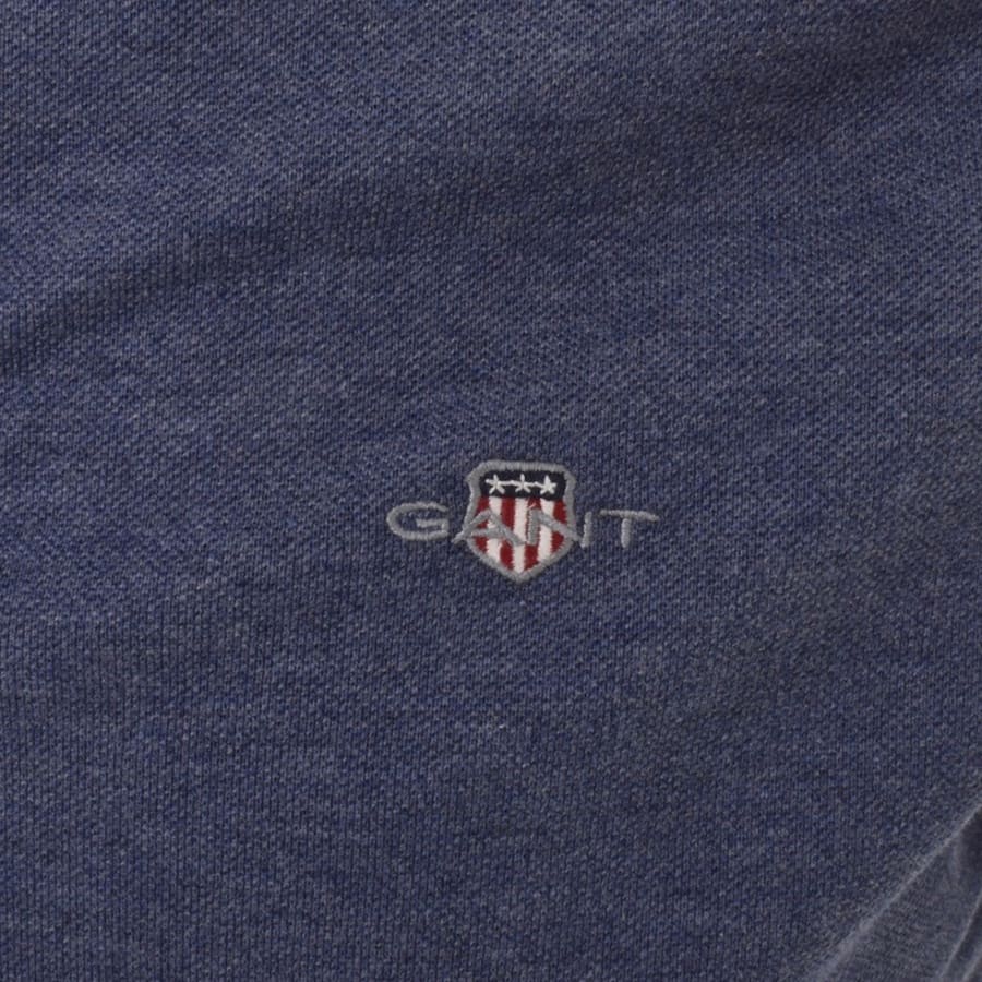 Image number 3 for Gant Shield Pique Polo T Shirt Blue