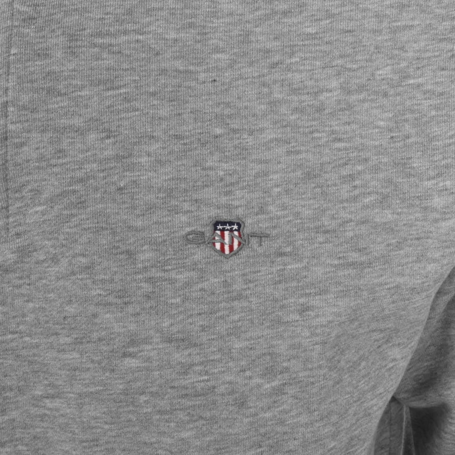 Image number 3 for Gant Shield Logo Half Zip Sweatshirt Grey