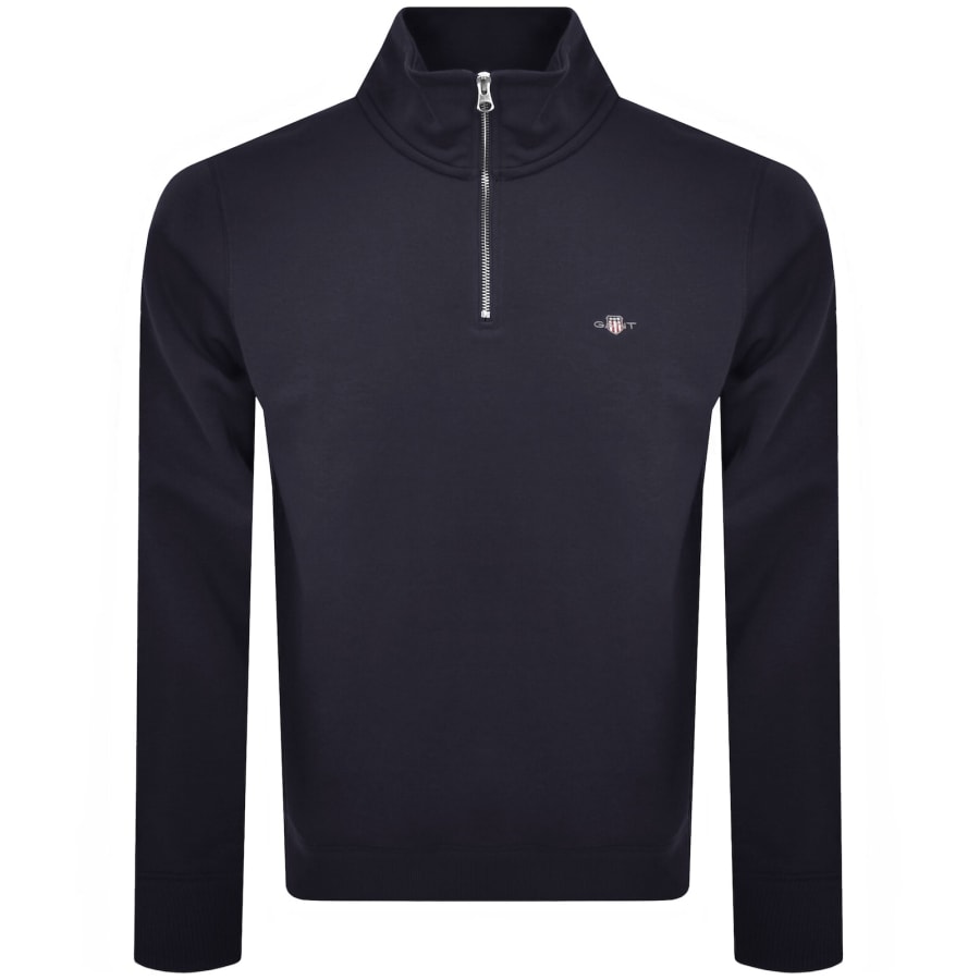 Image number 1 for Gant Shield Reg Shield Half Zip Sweatshirt Navy