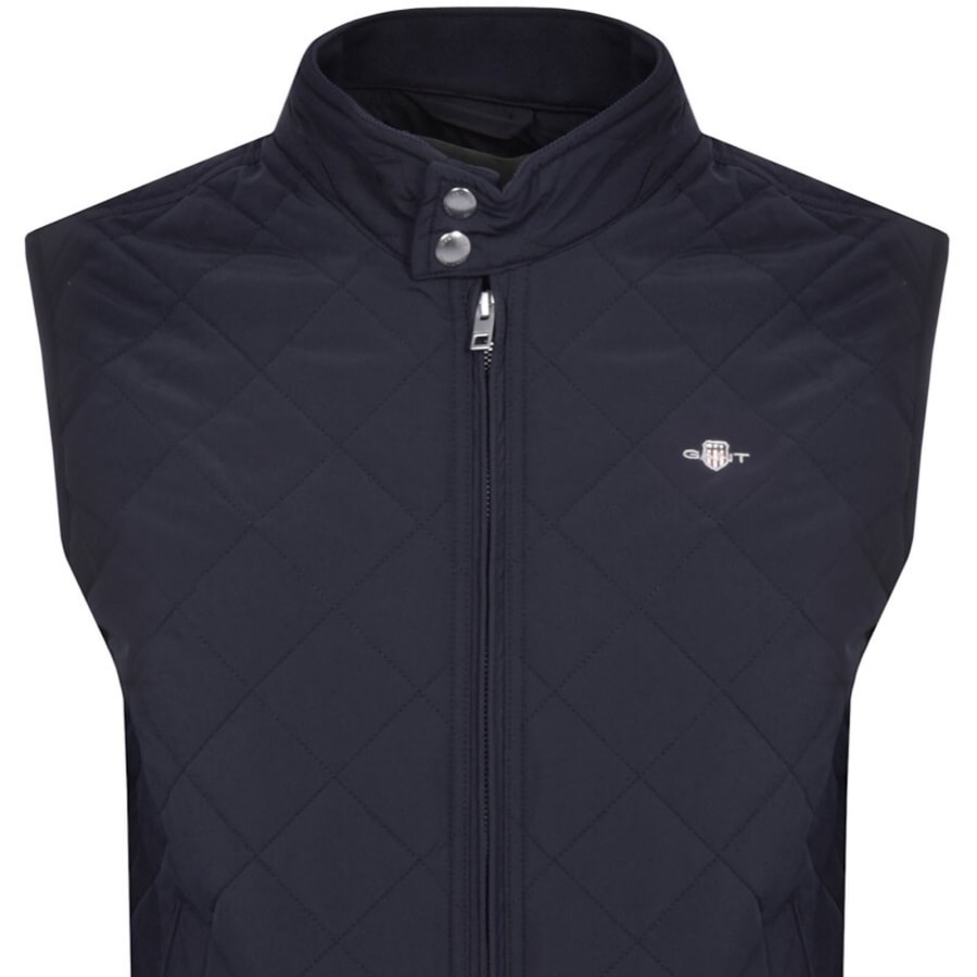 Image number 2 for Gant Quilted Windcheater Gilet Navy