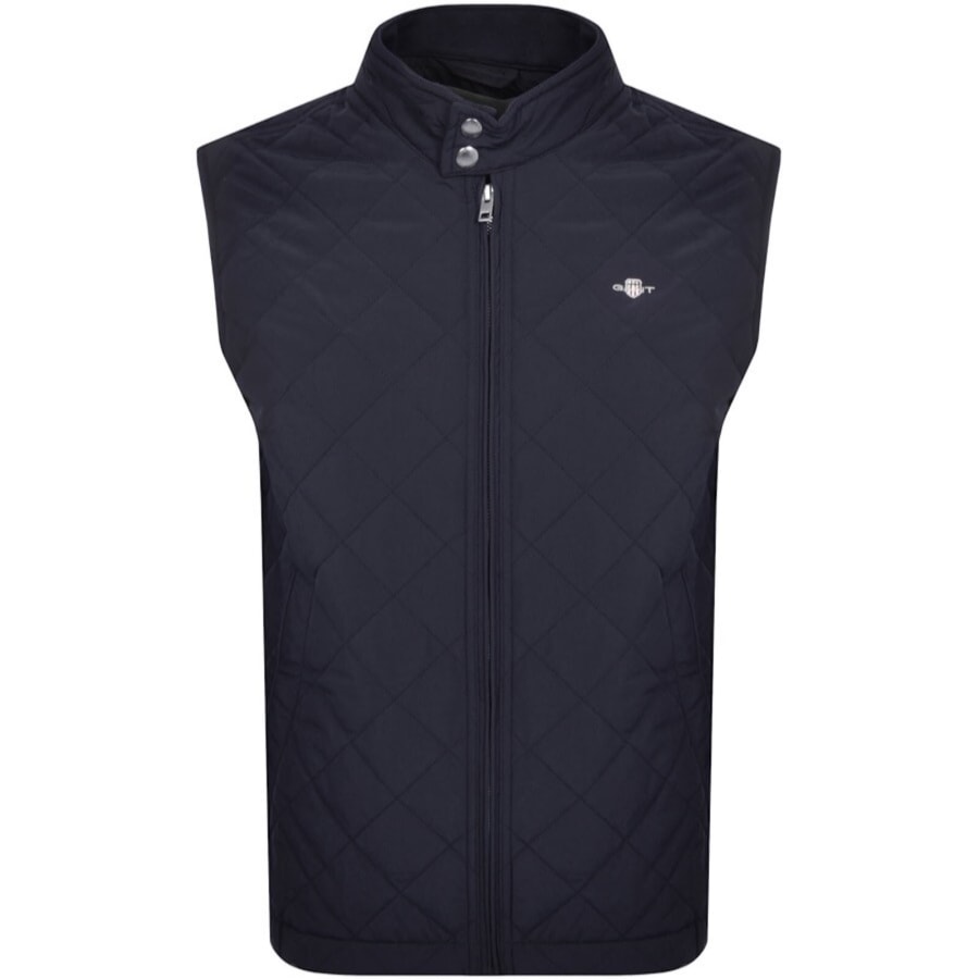 Image number 1 for Gant Quilted Windcheater Gilet Navy