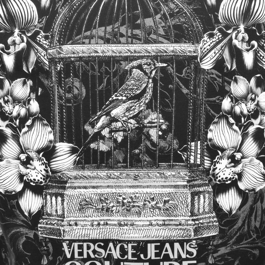 Image number 3 for Versace Jeans Couture Floral T Shirt Black
