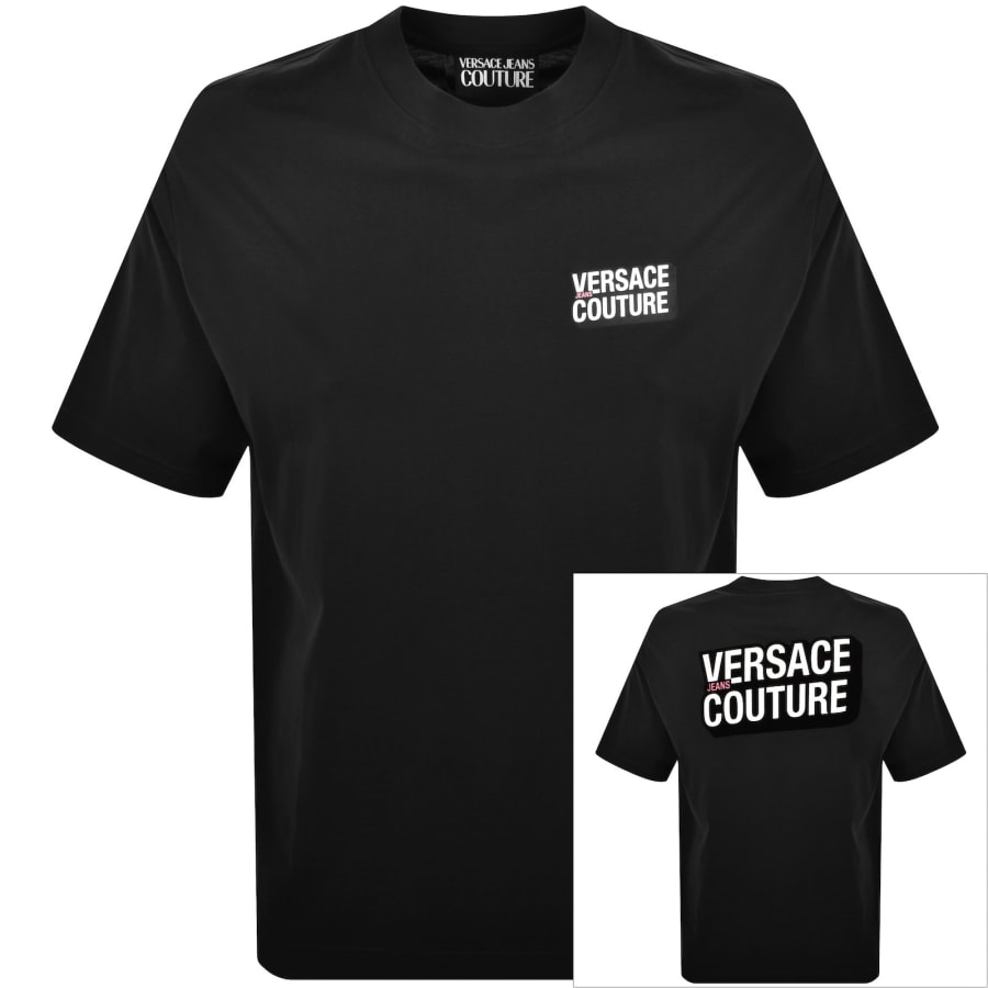 Image number 1 for Versace Jeans Couture Flock T Shirt Black