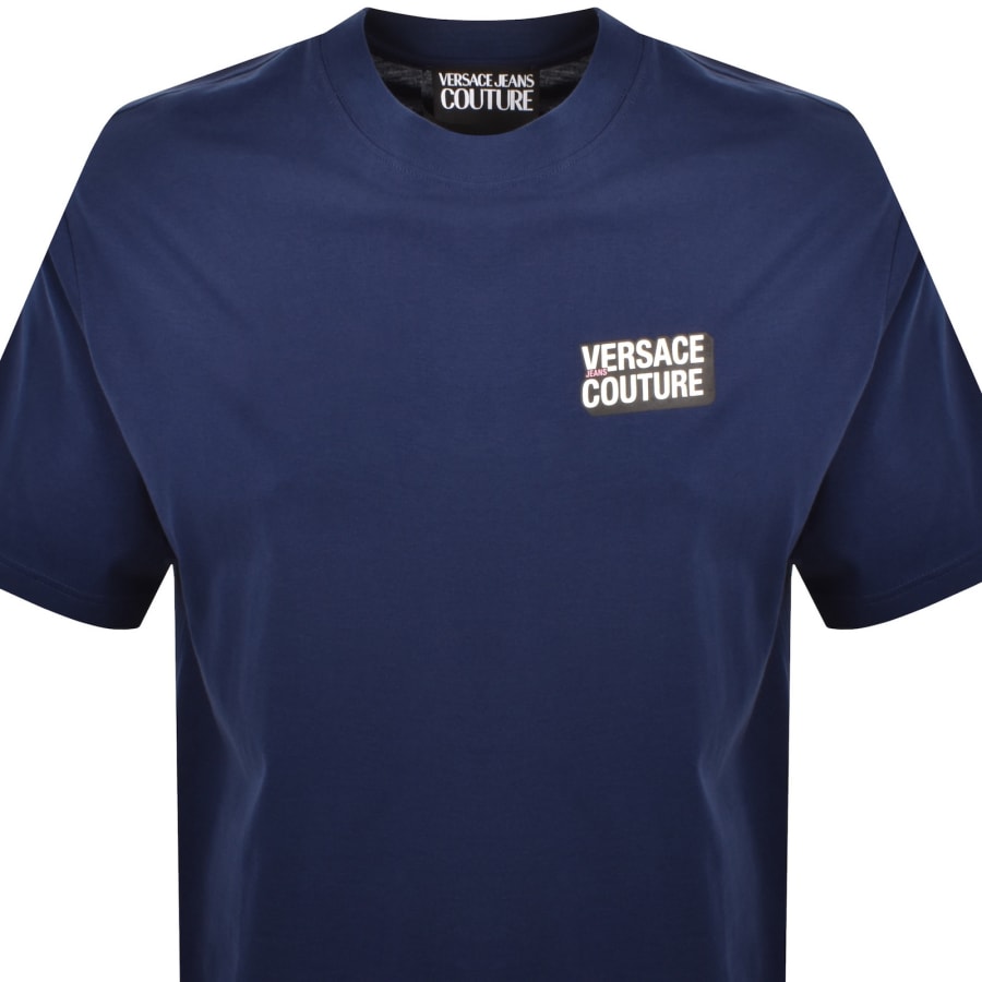 Image number 3 for Versace Jeans Couture Flock T Shirt Navy