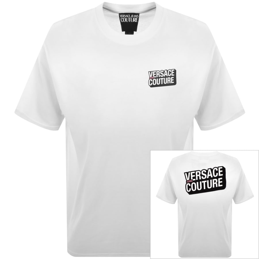 Image number 1 for Versace Jeans Couture Flock T Shirt White