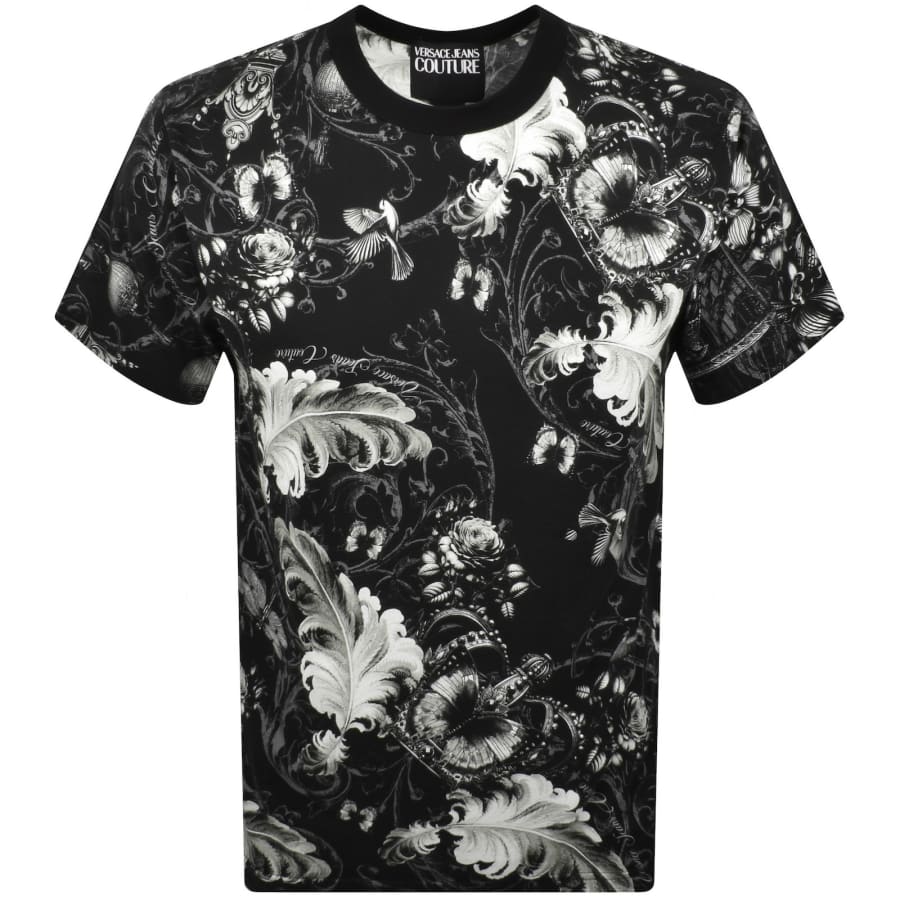Image number 1 for Versace Jeans Couture All Over T Shirt Black