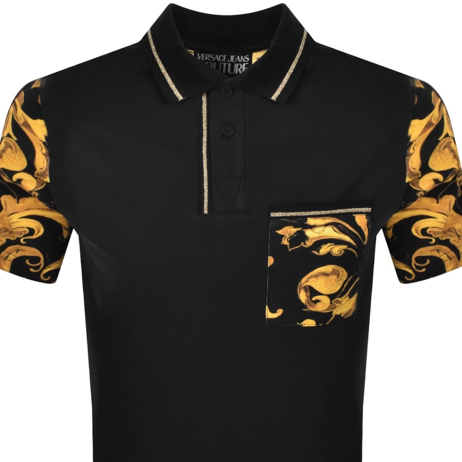 Image number 3 for Versace Jeans Couture Barocco Polo Black