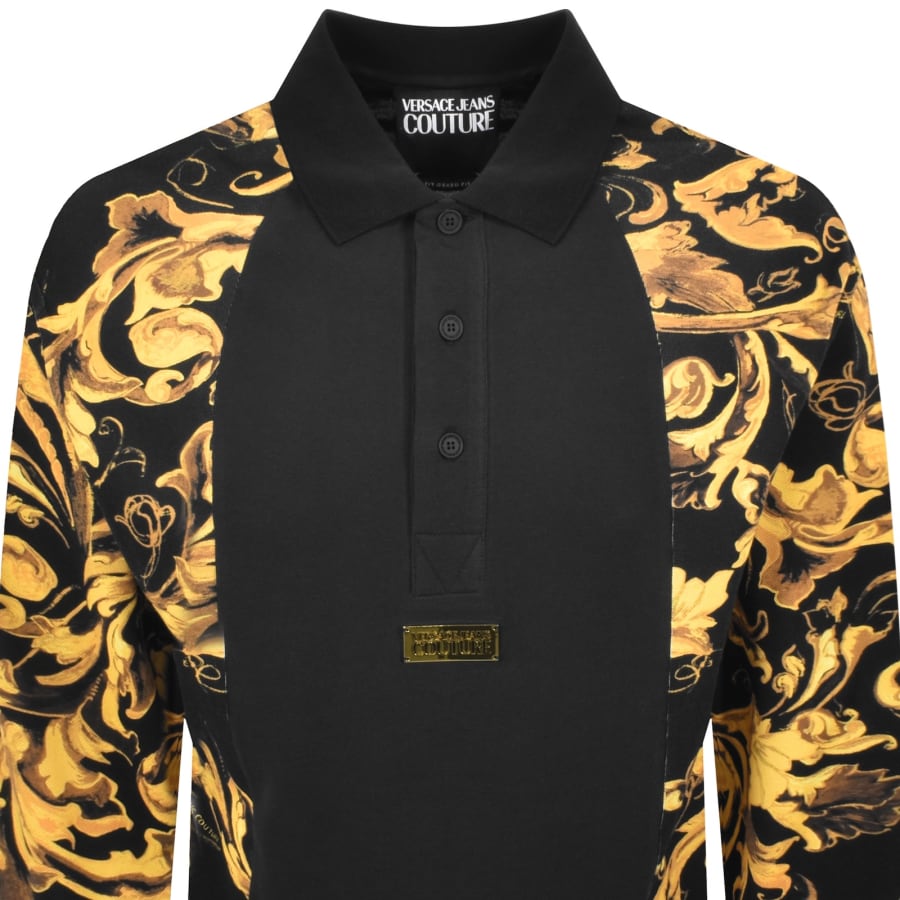 Image number 2 for Versace Jeans Couture Barocco Polo Black