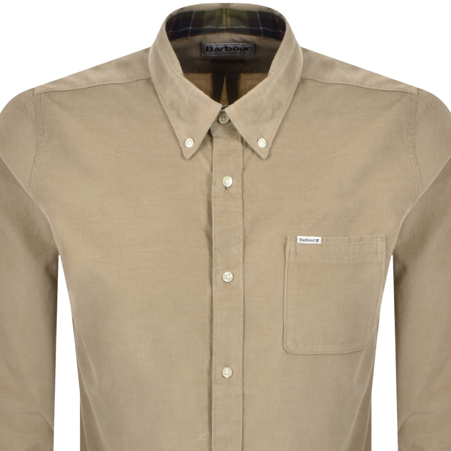 Image number 2 for Barbour Long Sleeved Corduroy Shirt Brown