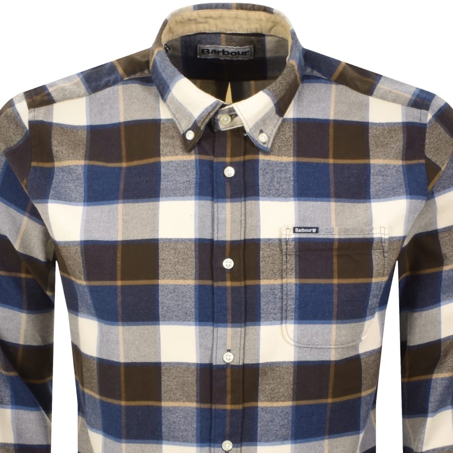 Image number 2 for Barbour Valley Tartan Tailored Fit Shirt Cream