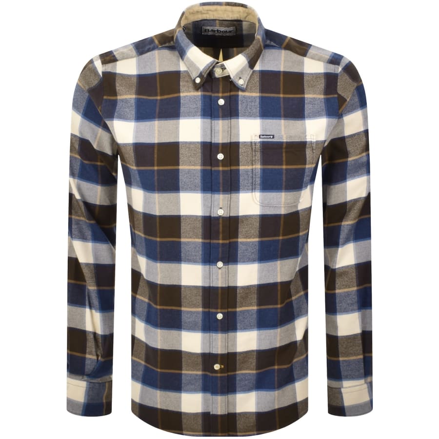 Image number 1 for Barbour Valley Tartan Tailored Fit Shirt Cream
