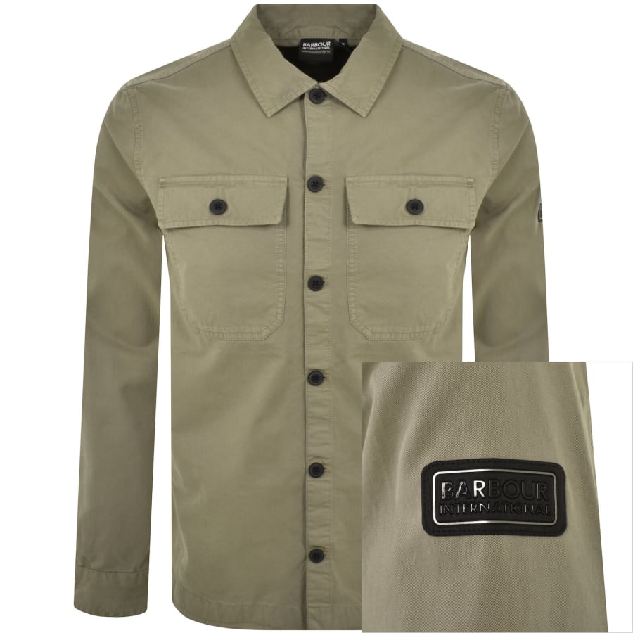 Image number 1 for Barbour International Arlo Overshirt Khaki
