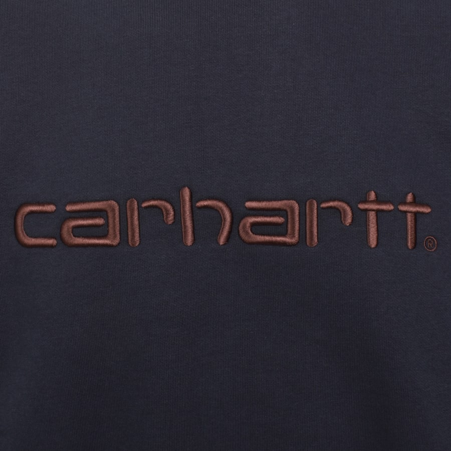 Image number 3 for Carhartt Logo Sweatshirt Deep Night Navy