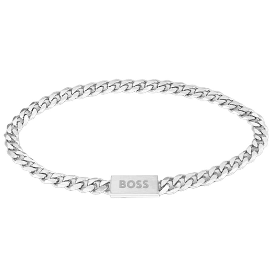 Image number 3 for BOSS Chain Necklace And Bracelet Silver
