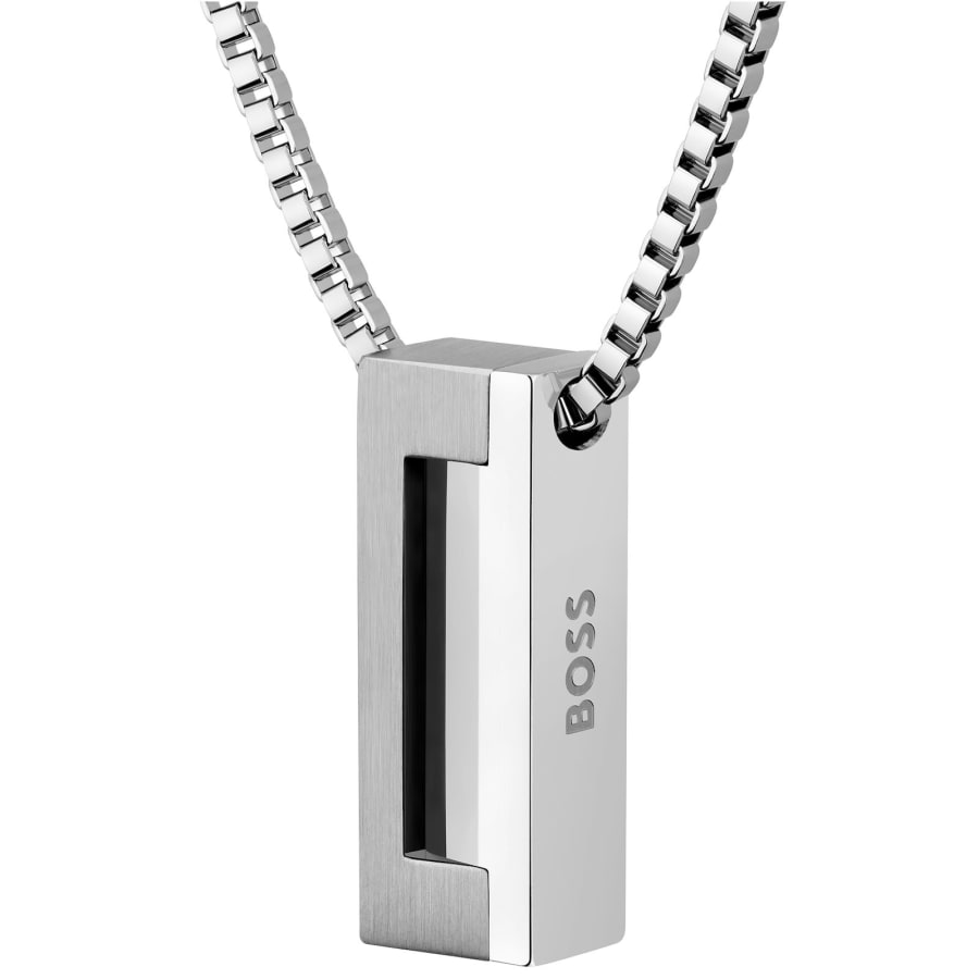 Image number 2 for BOSS Candor Bar Necklace Silver