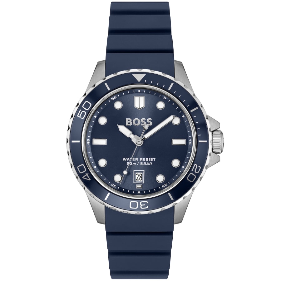 Image number 1 for BOSS Troper Sport Rubber Strap Watch Blue