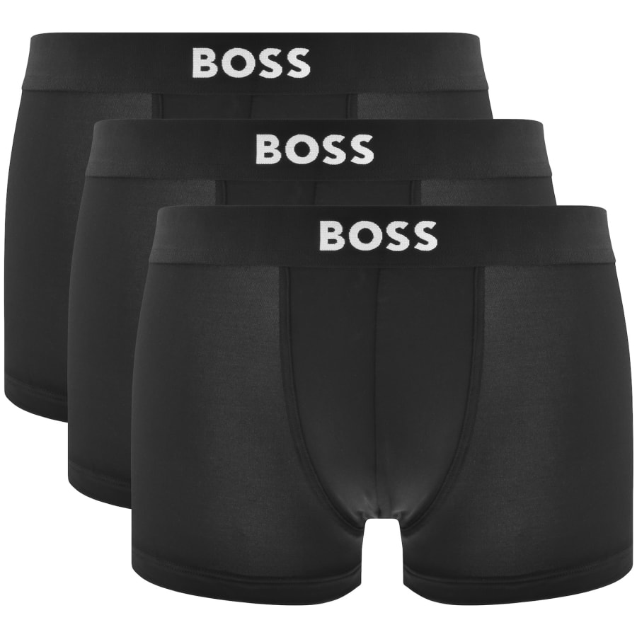 Image number 1 for BOSS Underwear 3 Pack Mirco One Trunks Black
