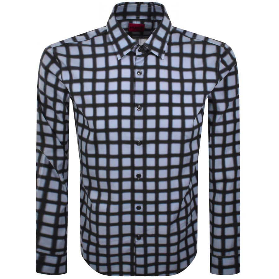 Image number 1 for HUGO Long Sleeved Ermo Shirt Blue