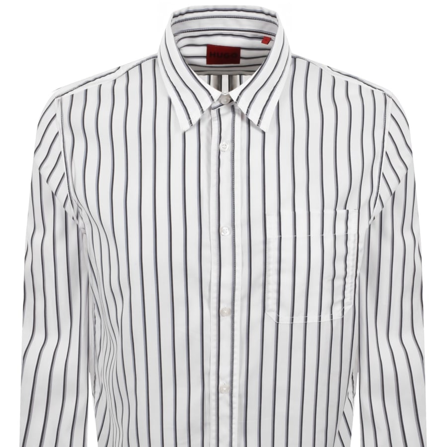 Image number 2 for HUGO Long Sleeved Erillo Shirt White