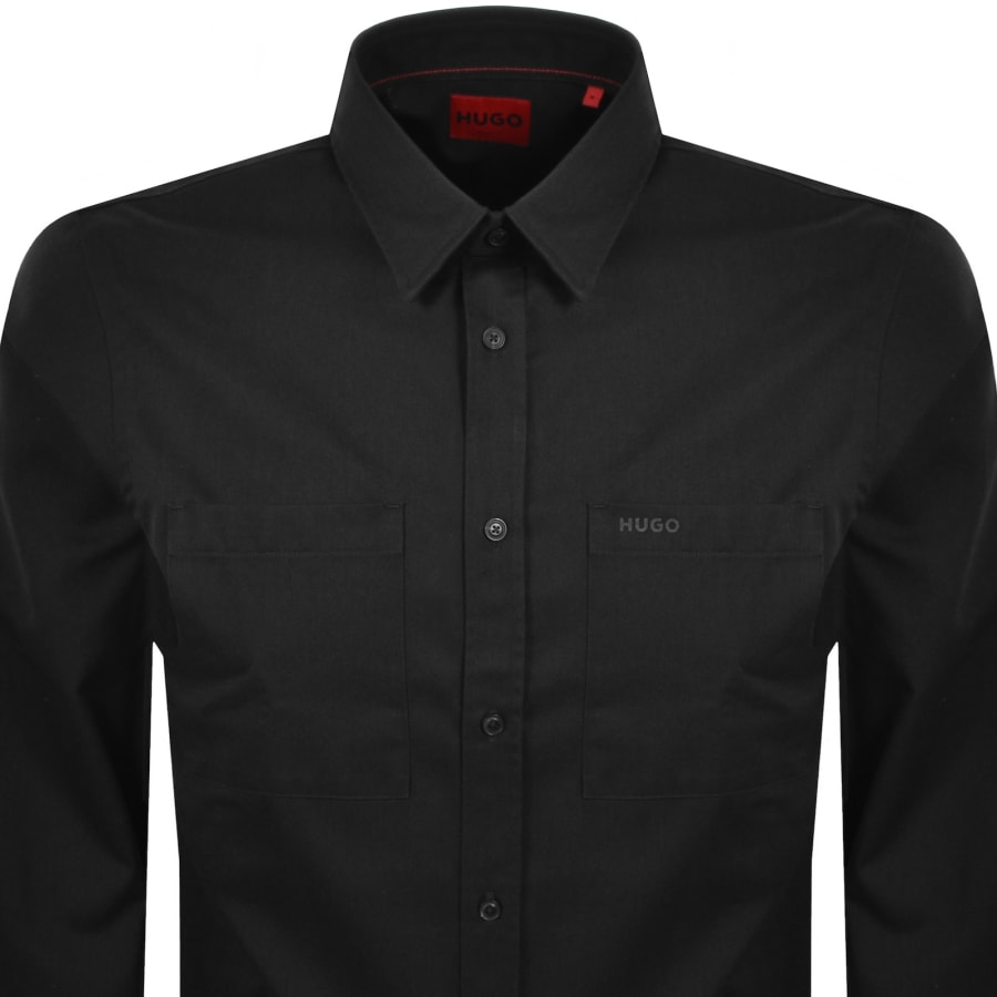 Image number 2 for HUGO Relaxed Fit Egrin Shirt Black