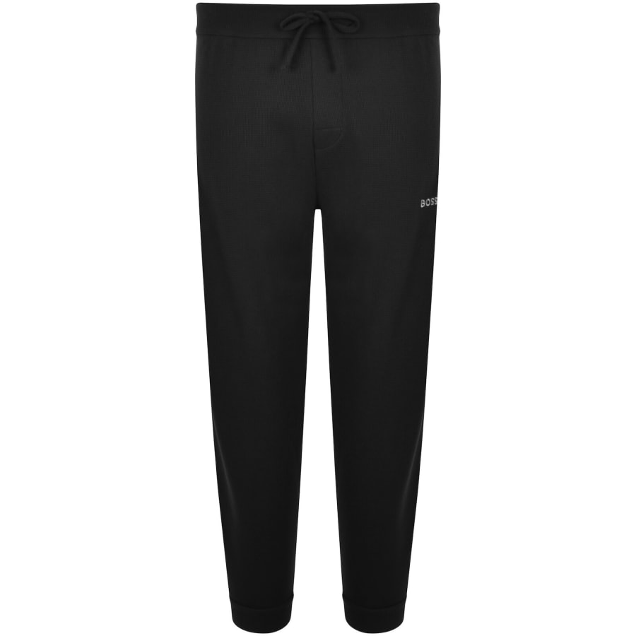 Image number 1 for BOSS Waffle Cuff Joggers Black
