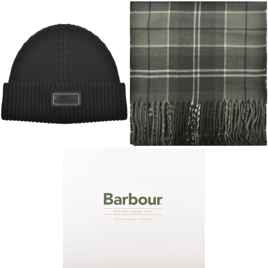 Image number 1 for Barbour International Beanie And Scarf Black