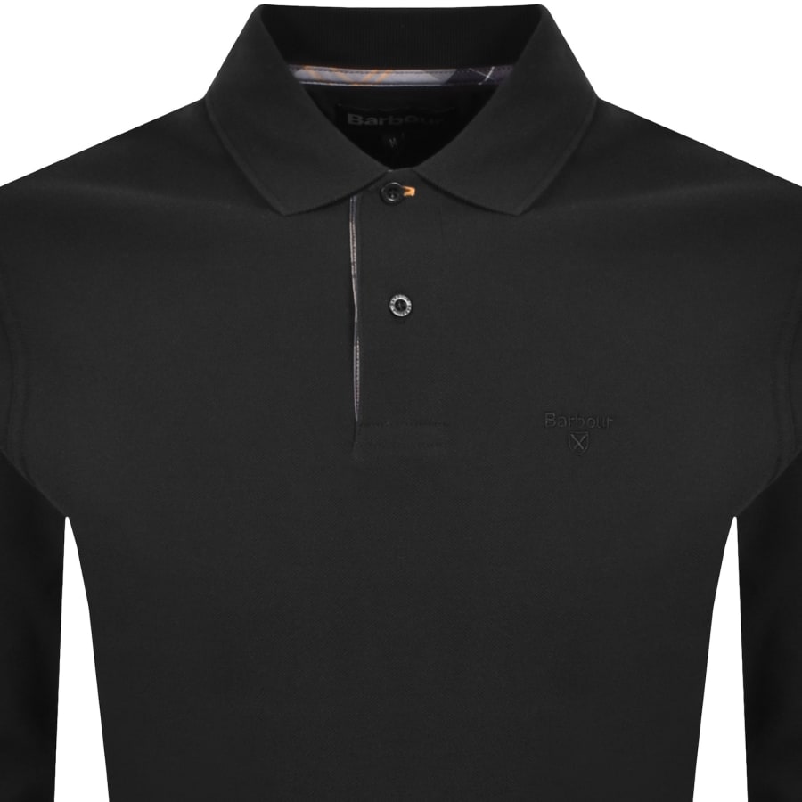 Image number 2 for Barbour Essential Tartan Placket Polo Black