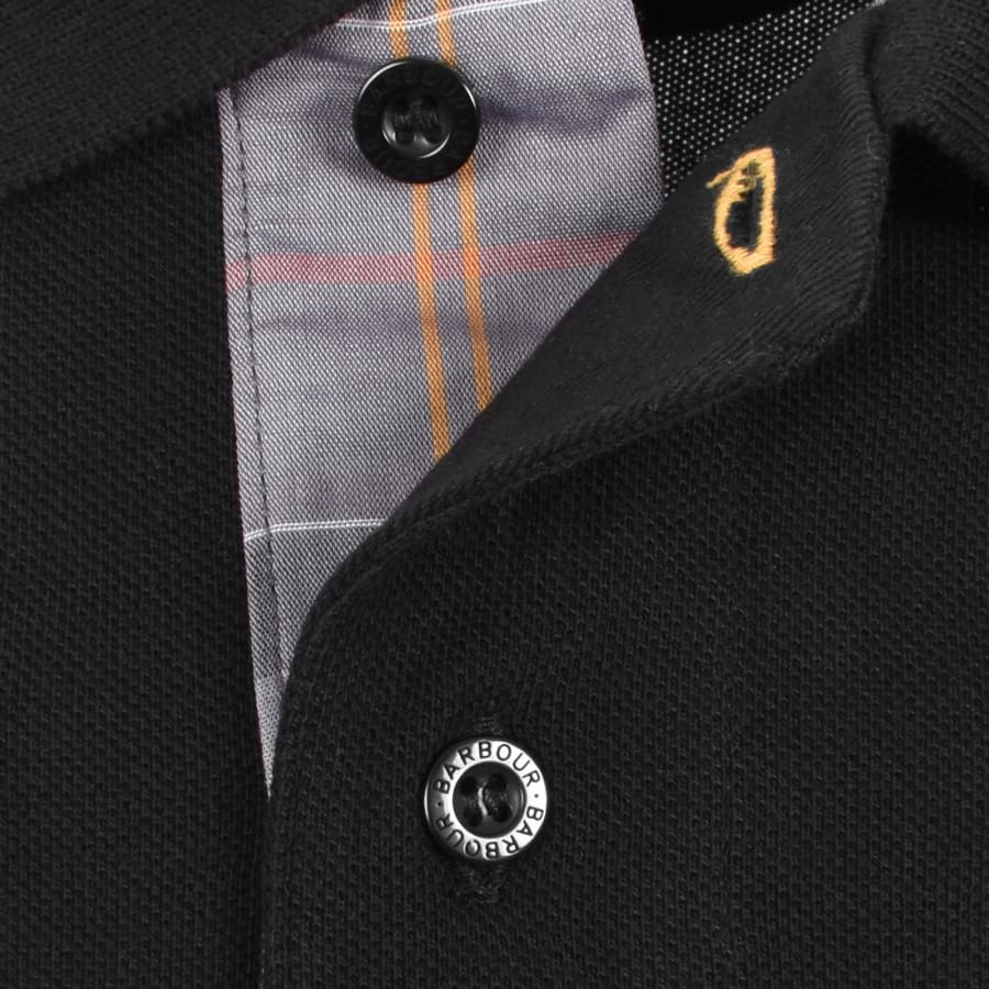 Image number 4 for Barbour Essential Tartan Placket Polo Black