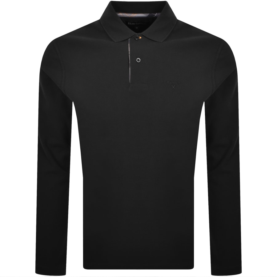 Image number 1 for Barbour Essential Tartan Placket Polo Black