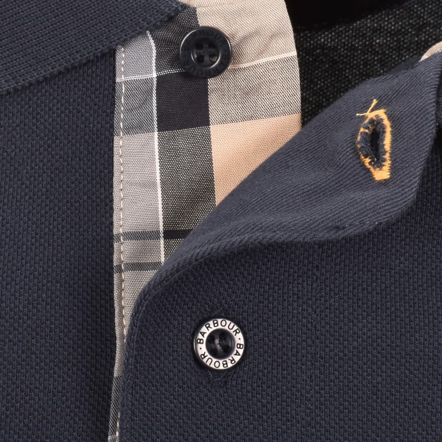 Image number 4 for Barbour Essential Tartan Placket Polo Navy